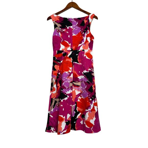 Trina Turk Robles Watercolor Art Sleeveless Halter Style Mini Dress 2 Pink Black - Picture 13 of 15